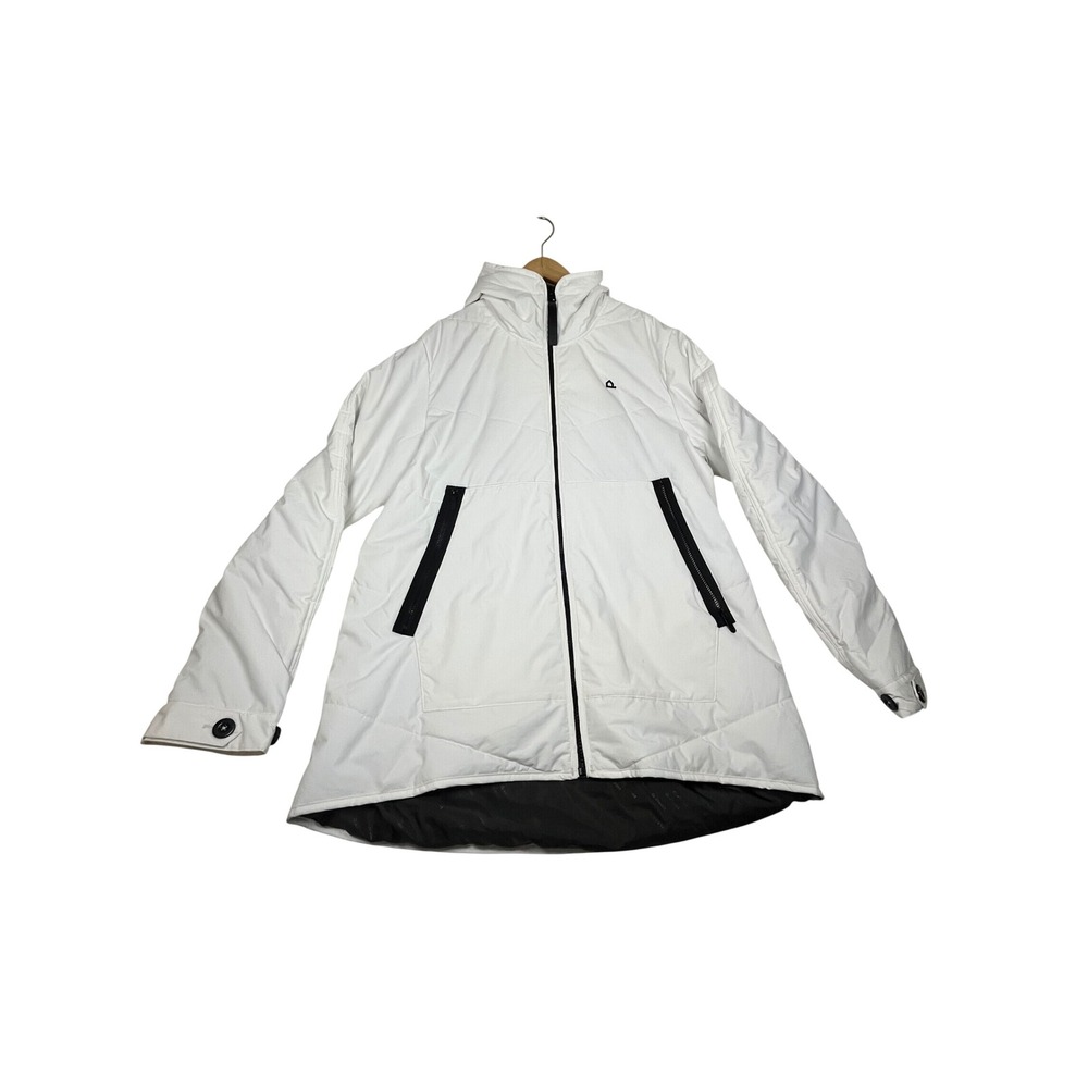 Vivint Hooded Parka Jacket White Mens Large Provo Utah Logo Techwear Coat